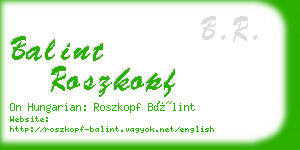 balint roszkopf business card